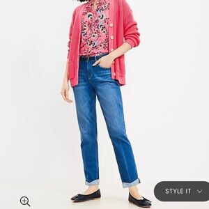 Girlfriend Jeans in Original Mid Rise Regular Size 29 Indigo Wash